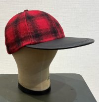 ほぼ未使用品 USA製【赤×黒】チェック【バッファローブレイド】バッファローチェック【ウールキャップ】【サイズフリー】
