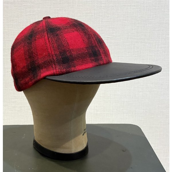 画像1: ほぼ未使用品 USA製【赤×黒】チェック【バッファローブレイド】バッファローチェック【ウールキャップ】【サイズフリー】 