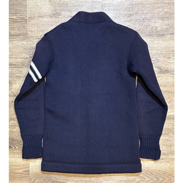 画像4: 50's【ビンテージ】【Stadium Sportswear】MUSIC【紺】【ウール】ローゲージカーディガン【レタードカーディガン】S程度 