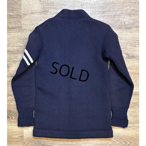 画像4: 50's【ビンテージ】【Stadium Sportswear】MUSIC【紺】【ウール】ローゲージカーディガン【レタードカーディガン】S程度 