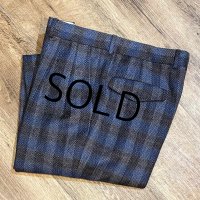 【ほぼ未使用】ビンテージ【イタリー製】【Take6 Kashani】【黒×青】チェック【ウールスラックス】【ウールパンツ】【W34程度】 