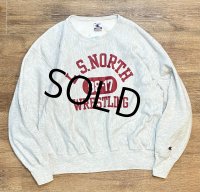 90's~【ビンテージ】【Champion】【チャンピオン】グレー【L.S.NORTH WRESTLING】レスリング【チームスウェット】【グレー】【サイズXL】 