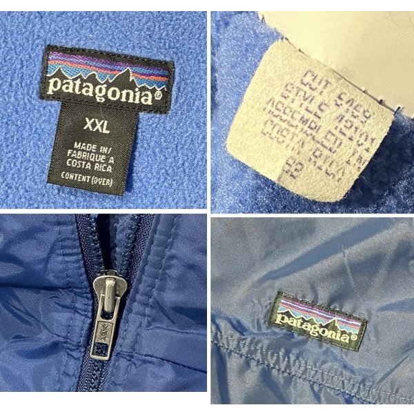 画像2: 90's ビンテージ【パタゴニア】patagonia ナイロン【紺×水色】【シェルドシンチラジャケット 】【裏フリースブルゾン】【サイズXXL】 