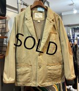 ORVIS【オービス】【ベージュ】レザーアクセント【ブルゾン】【コットンジャケット】 テーラードジャケット【サイズ40】 
