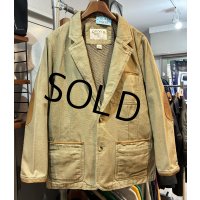 ORVIS【オービス】【ベージュ】レザーアクセント【ブルゾン】【コットンジャケット】 テーラードジャケット【サイズ40】 