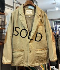 ORVIS【オービス】【ベージュ】レザーアクセント【ブルゾン】【コットンジャケット】 テーラードジャケット【サイズ40】 