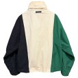 画像3: 90's【ビンテージ】【nautica】【ノーティカ】【白×紺×緑】切替【ロゴ入り】ジップアップブルゾン【サイズL】<br> (3)