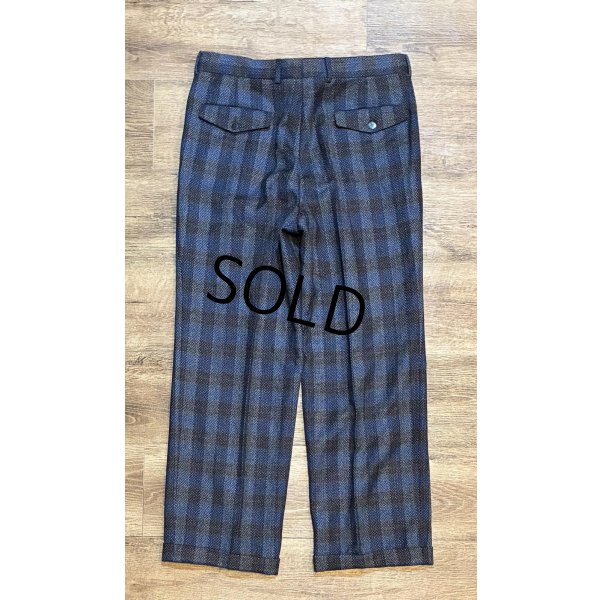 画像5: 【ほぼ未使用】ビンテージ【イタリー製】【Take6 Kashani】【黒×青】チェック【ウールスラックス】【ウールパンツ】【W34程度】 