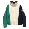 画像1: 90's【ビンテージ】【nautica】【ノーティカ】【白×紺×緑】切替【ロゴ入り】ジップアップブルゾン【サイズL】<br> (1)