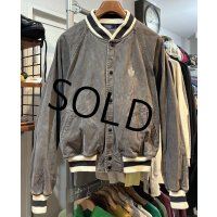 【ラルフローレン】【POLO RALPH LAUREN】【チャコール×白】【ブルゾン】ジャケット【スタジャン】【サイズＬ】 