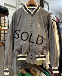 【ラルフローレン】【POLO RALPH LAUREN】【チャコール×白】【ブルゾン】ジャケット【スタジャン】【サイズＬ】 