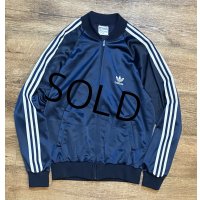 ~80's USA製【アディダス】adidas【ビンテージ】【紺×白ライン】【ATP】【KEYROLAN】【Association for Tennis Professionals】トラックジャージ【サイズM】 