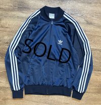 ~80's USA製【アディダス】adidas【ビンテージ】【紺×白ライン】【ATP】【KEYROLAN】【Association for Tennis Professionals】トラックジャージ【サイズM】 