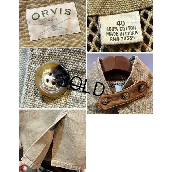 画像2: ORVIS【オービス】【ベージュ】レザーアクセント【ブルゾン】【コットンジャケット】 テーラードジャケット【サイズ40】 