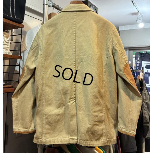 画像5: ORVIS【オービス】【ベージュ】レザーアクセント【ブルゾン】【コットンジャケット】 テーラードジャケット【サイズ40】 