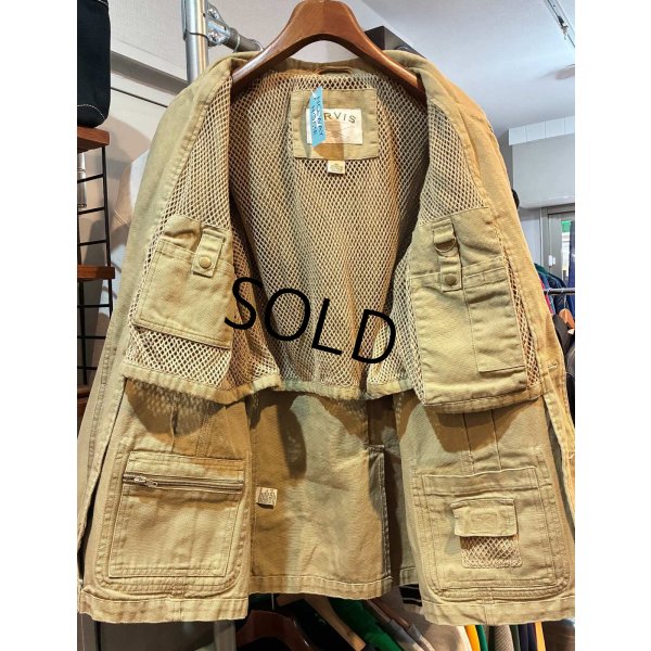 画像4: ORVIS【オービス】【ベージュ】レザーアクセント【ブルゾン】【コットンジャケット】 テーラードジャケット【サイズ40】 