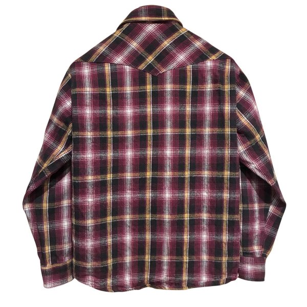 画像3: 【USA製】ビンテージ【DAKOTA】紫ｘ黒【チェック柄】フランネルシャツ【ウエスタンシャツ】【サイズＭ】 