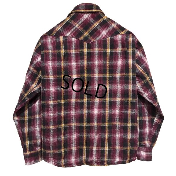 画像3: 【USA製】ビンテージ【DAKOTA】紫ｘ黒【チェック柄】フランネルシャツ【ウエスタンシャツ】【サイズＭ】 