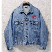 【90’s~】【USA製】【ビンテージ】【VANTAGE CLUB】【プラネットハリウッド】【デニムブルゾン】【デニムジャケット】サイズXＬ 