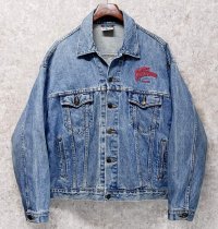 【90’s~】【USA製】【ビンテージ】【VANTAGE CLUB】【プラネットハリウッド】【デニムブルゾン】【デニムジャケット】サイズXＬ 