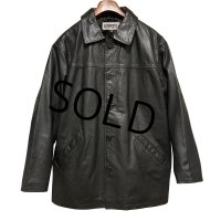 【ビンテージ】【AEROPOSTALE】エアロポステール【黒】【レザージャケット】カーコート【サイズS】 