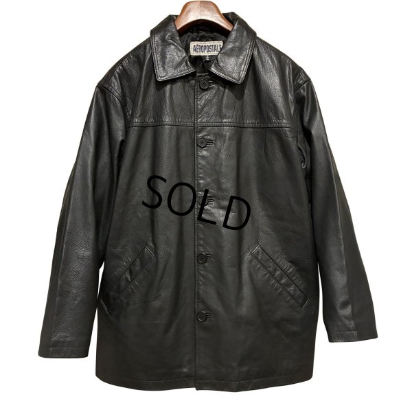 画像1: 【ビンテージ】【AEROPOSTALE】エアロポステール【黒】【レザージャケット】カーコート【サイズS】 