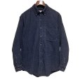 画像1: ~90’ｓ【ビンテージ】【エディーバウアー】【紺×白】ハウンドトゥース柄【コーデュロイBDシャツ】【サイズS】<br> (1)