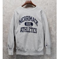 90's USA製【Champion】【チャンピオン】【リバースウィーブ】MERRIMACK ATHLETIC【グレー】【スウェット】【サイズXL】 