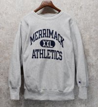 90's USA製【Champion】【チャンピオン】【リバースウィーブ】MERRIMACK ATHLETIC【グレー】【スウェット】【サイズXL】 