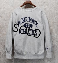 90's USA製【Champion】【チャンピオン】【リバースウィーブ】MERRIMACK ATHLETIC【グレー】【スウェット】【サイズXL】 