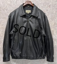 【ビンテージ】【STJOHNS'BAY】【セントジョーンズベイ】【ブラック】ジップアップ【レザージャケット】【サイズXＬ】 