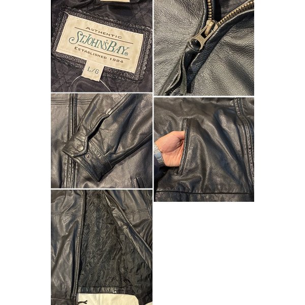 画像2: 【ビンテージ】【セントジョーンズベイ】【黒】キルティング裏地付き【レザージャケット】【サイズL】 