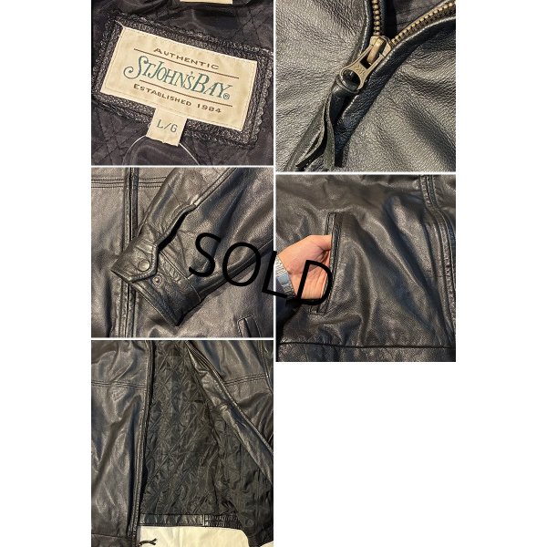 画像2: 【ビンテージ】【セントジョーンズベイ】【黒】キルティング裏地付き【レザージャケット】【サイズL】 