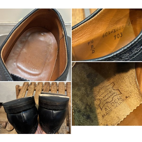 画像3: USA製【ビンテージ】【オールデン】alden【ウィングチップ】黒【ブラック】【レザーシューズ】【9 1/2 D】【28.5cm程度】 