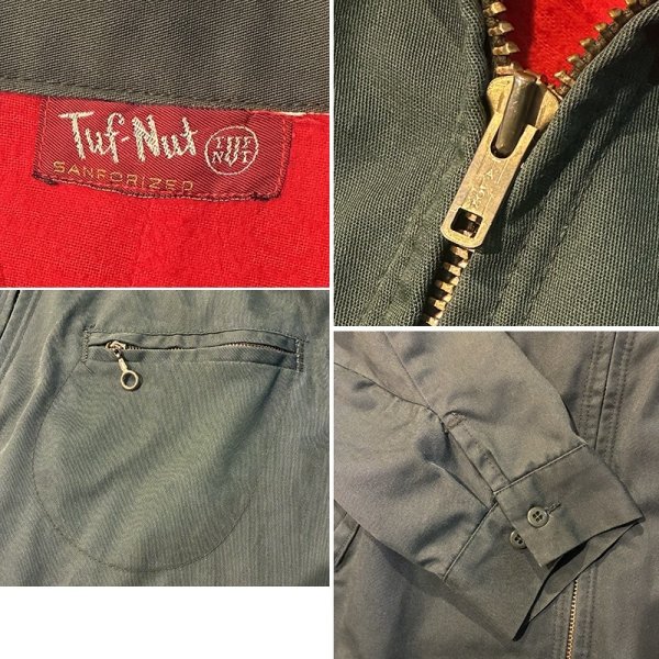 画像2: 70's【ビンテージ】【Tuf-Nut】【オリーブグリーン×赤】【裏地付き】【ワークジャケット】【ワークブルゾン】サイズL程度 