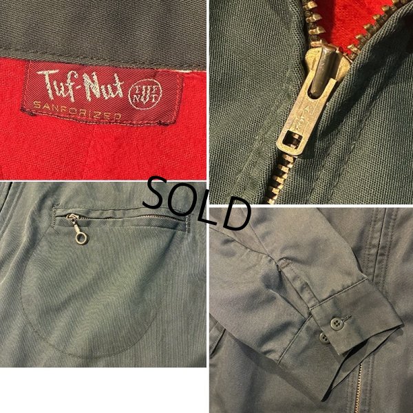 画像2: 70's【ビンテージ】【Tuf-Nut】【オリーブグリーン×赤】【裏地付き】【ワークジャケット】【ワークブルゾン】サイズL程度 