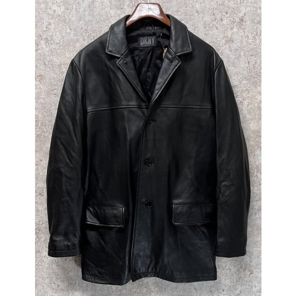 画像1: 【ビンテージ】【DKNY】【ダナキャランニューヨーク】【ブラック】【レザーコート】【レザージャケット】【サイズM】 