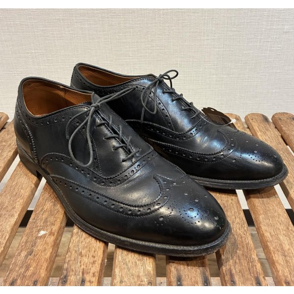 画像1: USA製【ビンテージ】【オールデン】alden【ウィングチップ】黒【ブラック】【レザーシューズ】【9 1/2 D】【28.5cm程度】 