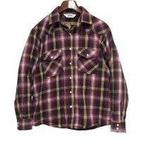 【USA製】ビンテージ【DAKOTA】紫ｘ黒【チェック柄】フランネルシャツ【ウエスタンシャツ】【サイズＭ】 