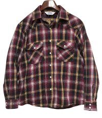 【USA製】ビンテージ【DAKOTA】紫ｘ黒【チェック柄】フランネルシャツ【ウエスタンシャツ】【サイズＭ】 