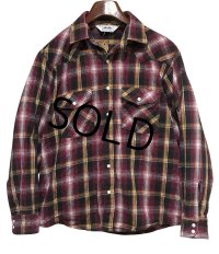 【USA製】ビンテージ【DAKOTA】紫ｘ黒【チェック柄】フランネルシャツ【ウエスタンシャツ】【サイズＭ】 