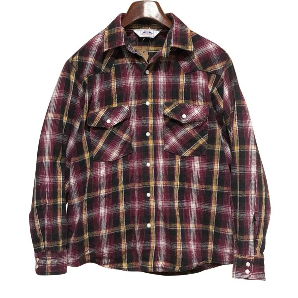画像1: 【USA製】ビンテージ【DAKOTA】紫ｘ黒【チェック柄】フランネルシャツ【ウエスタンシャツ】【サイズＭ】 
