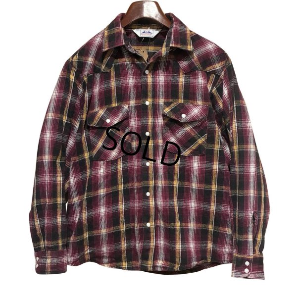 画像1: 【USA製】ビンテージ【DAKOTA】紫ｘ黒【チェック柄】フランネルシャツ【ウエスタンシャツ】【サイズＭ】 