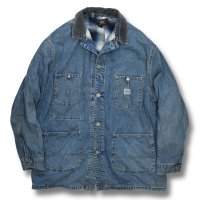 90's【USA製】【ビンテージ】【RRL】【ダブルアールエル】ラルフローレン【襟コーデュロイ】【デニムカバーオール】【サイズL】 