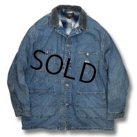 90's【USA製】【ビンテージ】【RRL】【ダブルアールエル】ラルフローレン【襟コーデュロイ】【デニムカバーオール】【サイズL】 