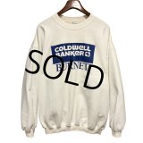【ビンテージ】【GILDAN】【COLDWELL BANKER BURNET】白ｘ青プリント【クルーネックスウェット】【サイズＸＬ】 