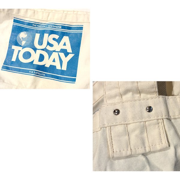 画像2: 【デッドストック】USA製【ビンテージ】【生成り×青】【USA TODAY】【ニュースペーパーバッグ】【ショルダーバッグ】 