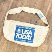 【デッドストック】USA製【ビンテージ】【生成り×青】【USA TODAY】【ニュースペーパーバッグ】【ショルダーバッグ】 