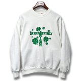 90's【USA製】JERZEES ジャージーズ【ビンテージ】【IRISH IRRESISTIBLY】プリント【白】スウェット【サイズL】 
