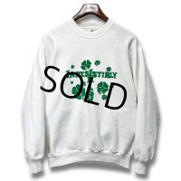 90's【USA製】JERZEES ジャージーズ【ビンテージ】【IRISH IRRESISTIBLY】プリント【白】スウェット【サイズL】 